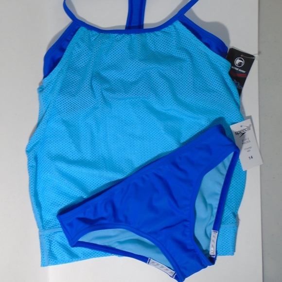two piece blouson bathing suits